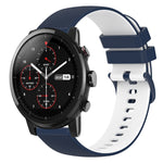 22mm Checkered Two-Color Silicone Watch Band, For Amazfit 2 Stratos