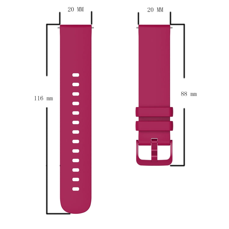 20mm 純色柔軟矽膠錶帶，適用於 Samsung Gear S2 Classic，適用於 Samsung Galaxy Watch Active 2 40mm
