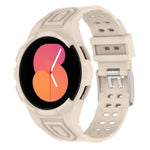 Armor 一體成型 TPU 雙針扣智能手錶錶帶，適用於 Samsung Galaxy Watch5 40mm，Samsung Galaxy Watch5 44mm，Samsung Galaxy Watch4 44mm