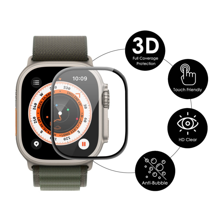 ENKAY Apple Watch Ultra / Ultra 2 / Ultra 3 49mm 專用 3D 軟性 PC 邊緣 PMMA 螢幕保護膜，1 片裝、2 片裝、5 片裝、10 片裝