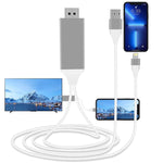 2米1080P 8針轉HDMI轉接線，兼容iPhone轉HDMI轉接器，8針