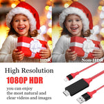 2米1080P 8針轉HDMI轉接線，兼容iPhone轉HDMI轉接器，8針