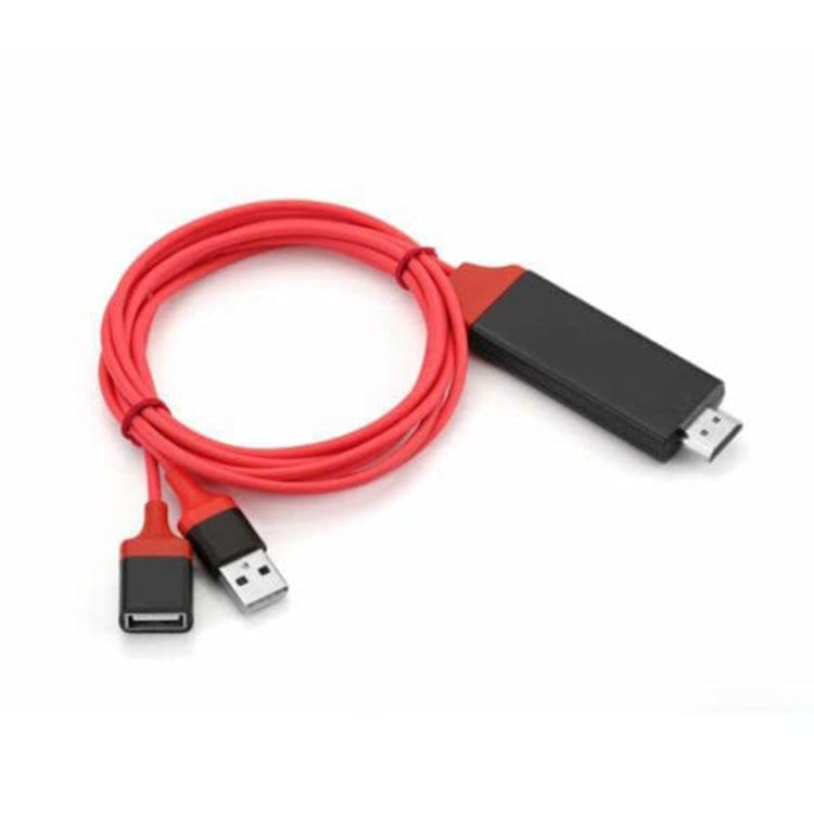 1080P HDMI 線轉接器 USB 轉 HDTV 線，USB 公頭 + USB 母頭轉 HDMI 公頭 1080P HDTV 鏡像線，適用手機/平板及更多串流分享