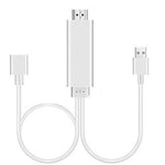1080P HDMI 線轉接器 USB 轉 HDTV 線，USB 公頭 + USB 母頭轉 HDMI 公頭 1080P HDTV 鏡像線，適用手機/平板及更多串流分享