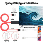 1080P HDMI 線轉接器 USB 轉 HDTV 線，USB 公頭 + USB 母頭轉 HDMI 公頭 1080P HDTV 鏡像線，適用手機/平板及更多串流分享