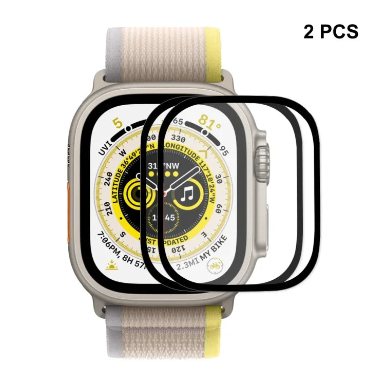 適用於 Apple Watch Ultra 1 / 2 / 3 49mm ENKAY 9H 全覆蓋鋼化玻璃錶膜，1 件裝，2 件裝，5 件裝，10 件裝