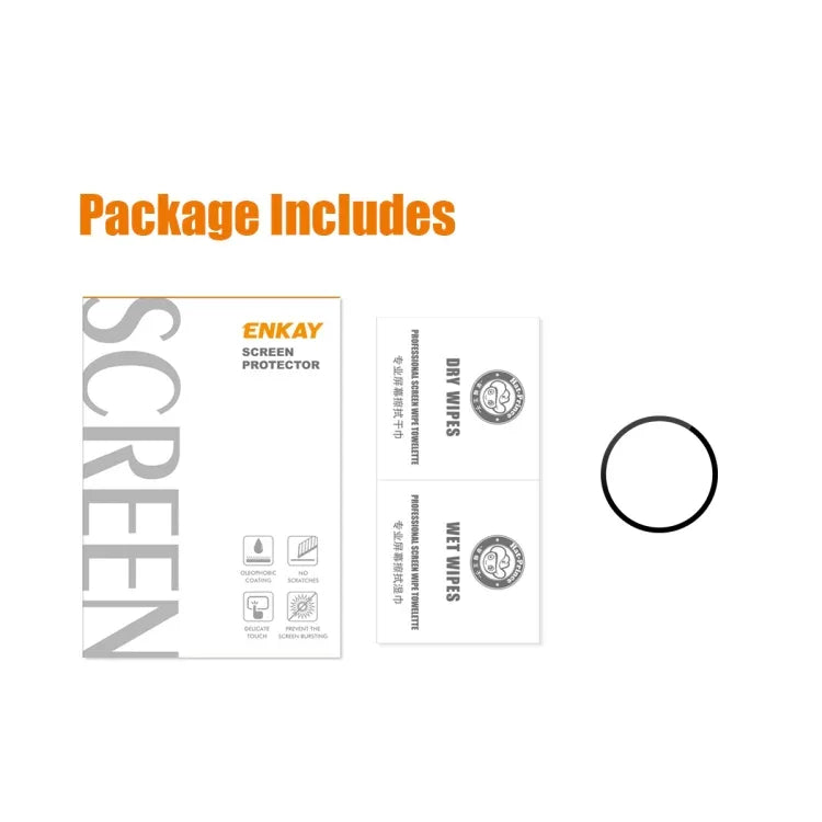 適用於 Samsung Galaxy Watch5 40mm ENKAY 9H 全覆蓋鋼化玻璃手錶保護膜，1 片裝，2 片裝，5 片裝，10 片裝