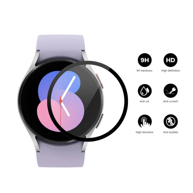 適用於 Samsung Galaxy Watch5 40mm ENKAY 9H 全覆蓋鋼化玻璃手錶保護膜，1 片裝，2 片裝，5 片裝，10 片裝
