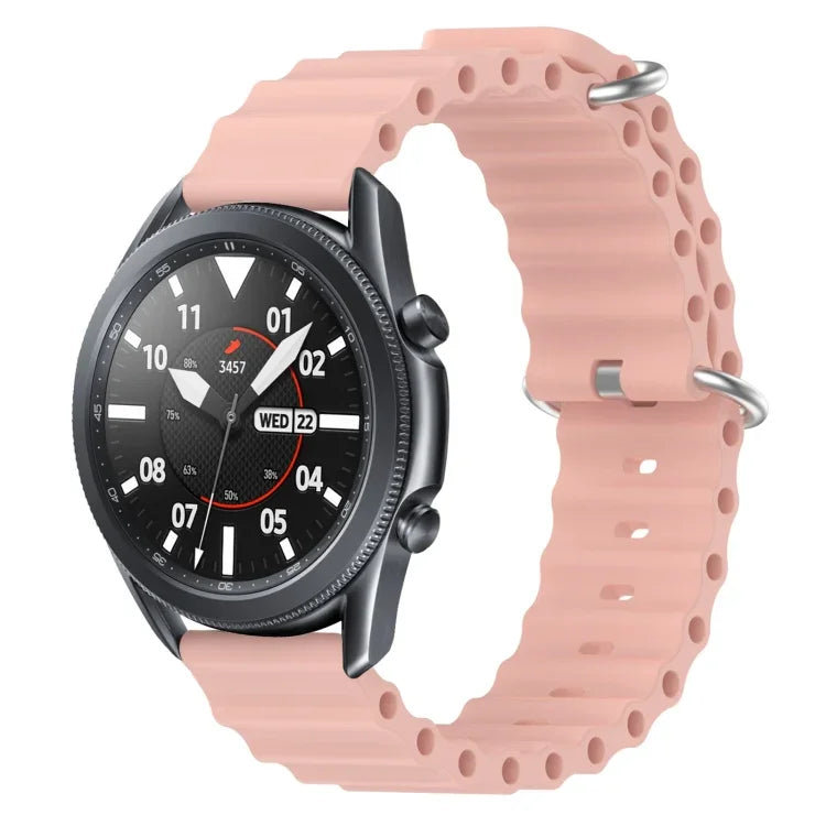 22mm 海洋風矽膠純色錶帶，適用於 Samsung Galaxy Watch3 45mm，適用於 Samsung Galaxy Watch 46mm，適用於 Samsung Gear S3 Classic，適用於 Samsung Gear S3 Frontier