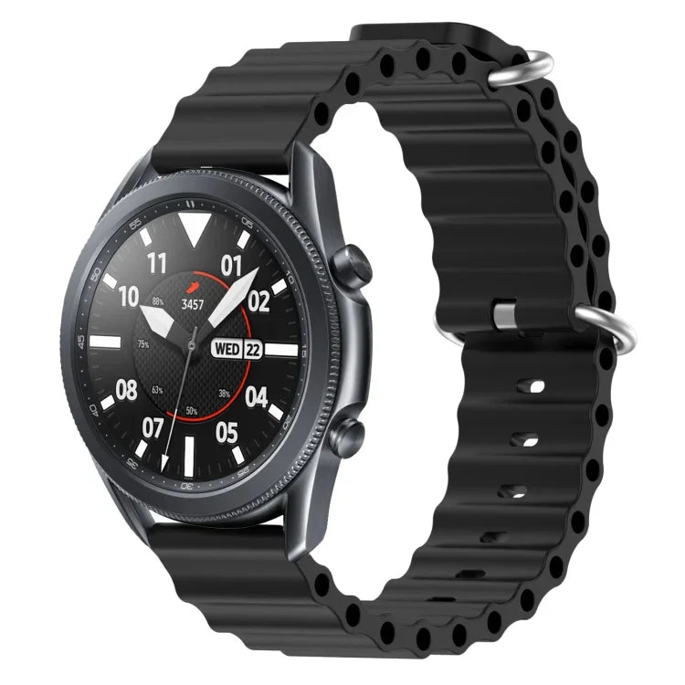 22mm 海洋風矽膠純色錶帶，適用於 Samsung Galaxy Watch3 45mm，適用於 Samsung Galaxy Watch 46mm，適用於 Samsung Gear S3 Classic，適用於 Samsung Gear S3 Frontier