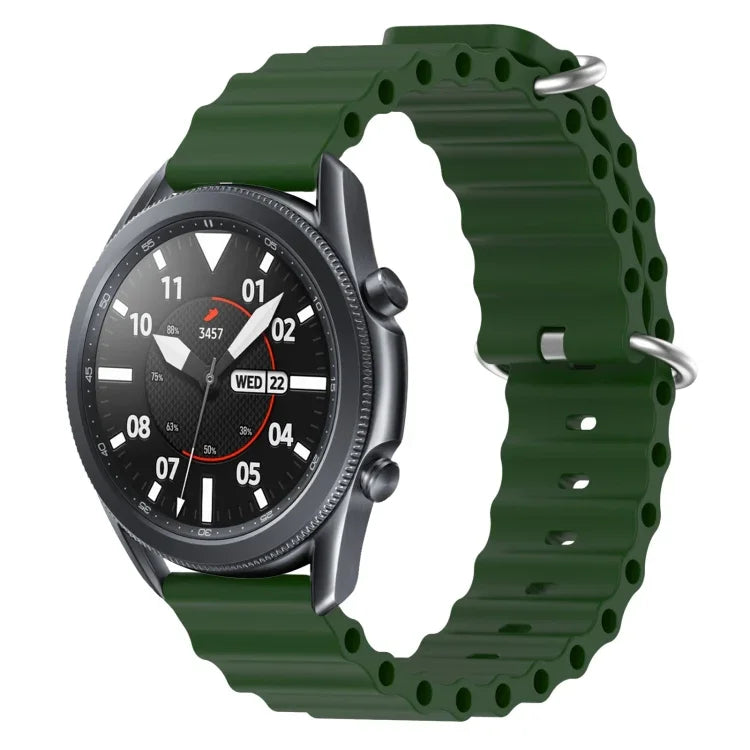 22mm 海洋風矽膠純色錶帶，適用於 Samsung Galaxy Watch3 45mm，適用於 Samsung Galaxy Watch 46mm，適用於 Samsung Gear S3 Classic，適用於 Samsung Gear S3 Frontier