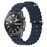 22mm 海洋風矽膠純色錶帶，適用於 Samsung Galaxy Watch3 45mm，適用於 Samsung Galaxy Watch 46mm，適用於 Samsung Gear S3 Classic，適用於 Samsung Gear S3 Frontier