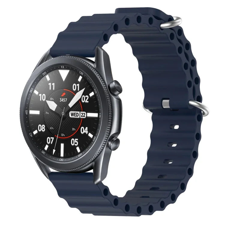 22mm 海洋風矽膠純色錶帶，適用於 Samsung Galaxy Watch3 45mm，適用於 Samsung Galaxy Watch 46mm，適用於 Samsung Gear S3 Classic，適用於 Samsung Gear S3 Frontier