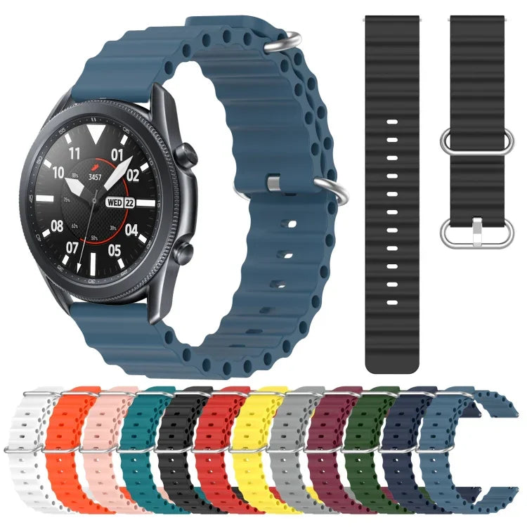 22mm 海洋風矽膠純色錶帶，適用於 Samsung Galaxy Watch3 45mm，適用於 Samsung Galaxy Watch 46mm，適用於 Samsung Gear S3 Classic，適用於 Samsung Gear S3 Frontier