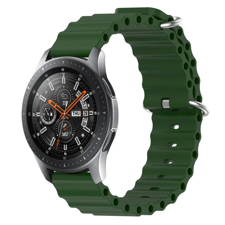 22mm 海洋風矽膠純色錶帶，適用於 Samsung Galaxy Watch3 45mm，適用於 Samsung Galaxy Watch 46mm，適用於 Samsung Gear S3 Classic，適用於 Samsung Gear S3 Frontier