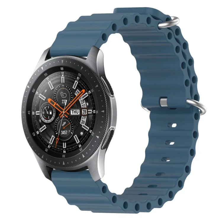 22mm 海洋風矽膠純色錶帶，適用於 Samsung Galaxy Watch3 45mm，適用於 Samsung Galaxy Watch 46mm，適用於 Samsung Gear S3 Classic，適用於 Samsung Gear S3 Frontier