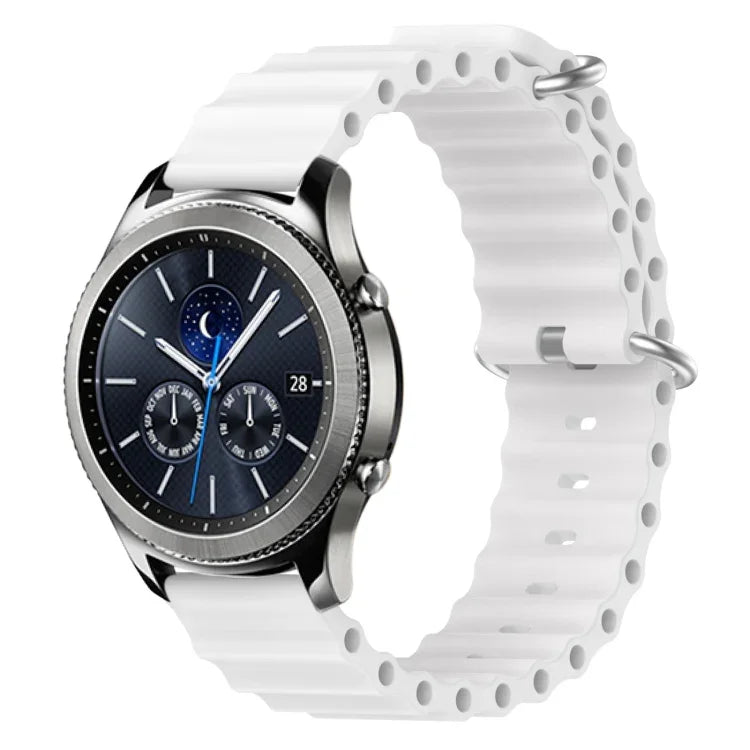 22mm 海洋風矽膠純色錶帶，適用於 Samsung Galaxy Watch3 45mm，適用於 Samsung Galaxy Watch 46mm，適用於 Samsung Gear S3 Classic，適用於 Samsung Gear S3 Frontier