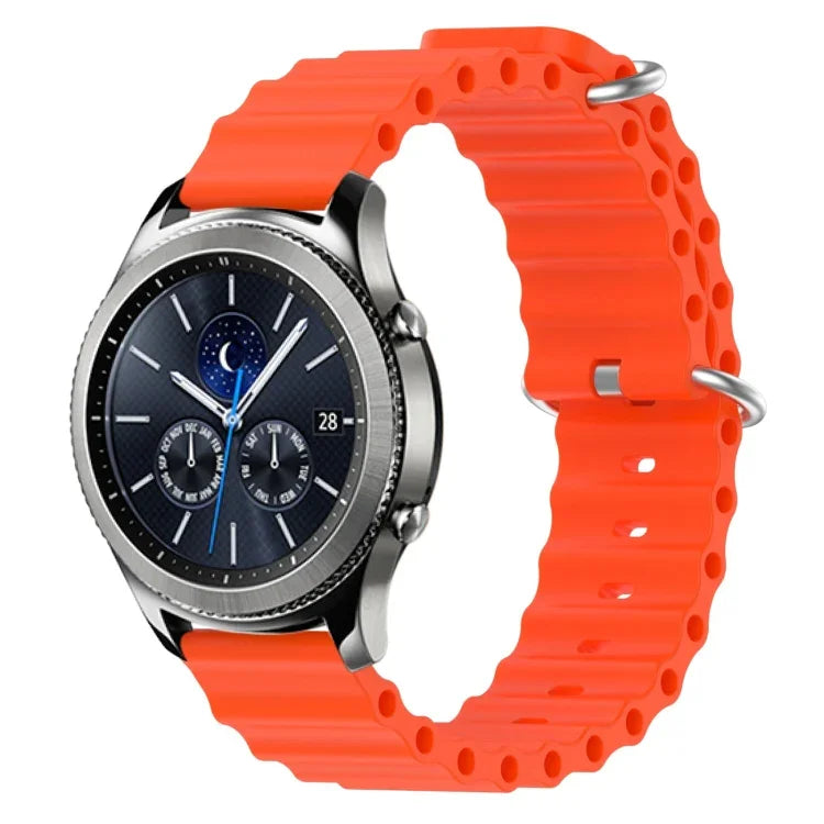 22mm 海洋風矽膠純色錶帶，適用於 Samsung Galaxy Watch3 45mm，適用於 Samsung Galaxy Watch 46mm，適用於 Samsung Gear S3 Classic，適用於 Samsung Gear S3 Frontier