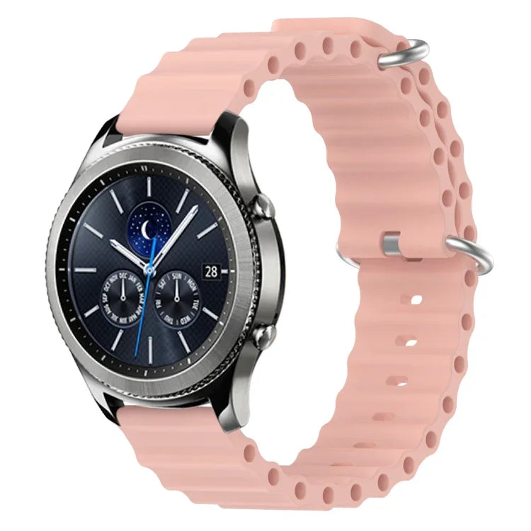 22mm 海洋風矽膠純色錶帶，適用於 Samsung Galaxy Watch3 45mm，適用於 Samsung Galaxy Watch 46mm，適用於 Samsung Gear S3 Classic，適用於 Samsung Gear S3 Frontier