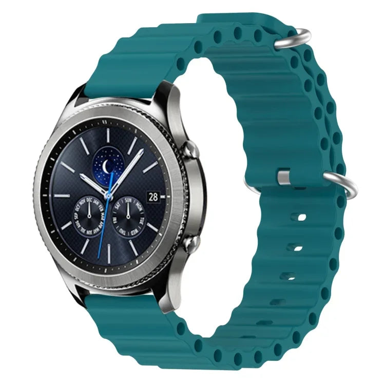 22mm 海洋風矽膠純色錶帶，適用於 Samsung Galaxy Watch3 45mm，適用於 Samsung Galaxy Watch 46mm，適用於 Samsung Gear S3 Classic，適用於 Samsung Gear S3 Frontier