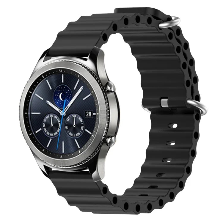 22mm 海洋風矽膠純色錶帶，適用於 Samsung Galaxy Watch3 45mm，適用於 Samsung Galaxy Watch 46mm，適用於 Samsung Gear S3 Classic，適用於 Samsung Gear S3 Frontier