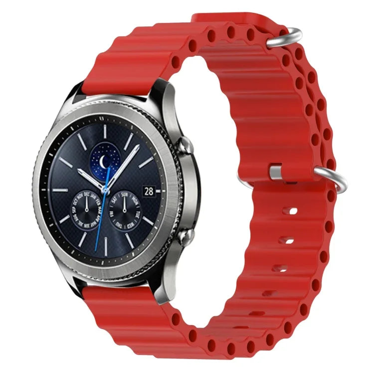 22mm 海洋風矽膠純色錶帶，適用於 Samsung Galaxy Watch3 45mm，適用於 Samsung Galaxy Watch 46mm，適用於 Samsung Gear S3 Classic，適用於 Samsung Gear S3 Frontier