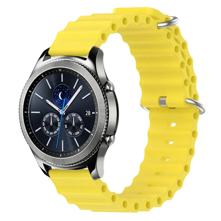 22mm 海洋風矽膠純色錶帶，適用於 Samsung Galaxy Watch3 45mm，適用於 Samsung Galaxy Watch 46mm，適用於 Samsung Gear S3 Classic，適用於 Samsung Gear S3 Frontier