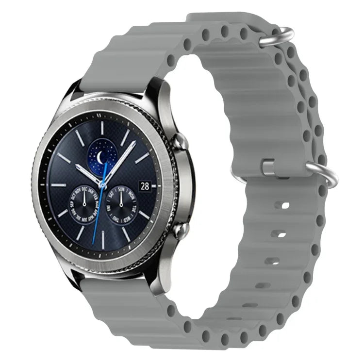 22mm 海洋風矽膠純色錶帶，適用於 Samsung Galaxy Watch3 45mm，適用於 Samsung Galaxy Watch 46mm，適用於 Samsung Gear S3 Classic，適用於 Samsung Gear S3 Frontier