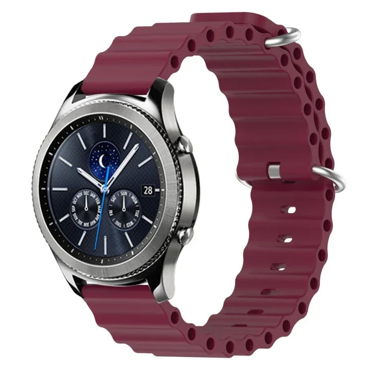 22mm 海洋風矽膠純色錶帶，適用於 Samsung Galaxy Watch3 45mm，適用於 Samsung Galaxy Watch 46mm，適用於 Samsung Gear S3 Classic，適用於 Samsung Gear S3 Frontier