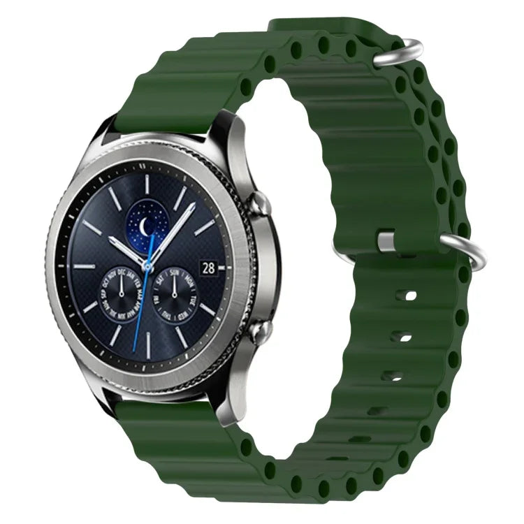 22mm 海洋風矽膠純色錶帶，適用於 Samsung Galaxy Watch3 45mm，適用於 Samsung Galaxy Watch 46mm，適用於 Samsung Gear S3 Classic，適用於 Samsung Gear S3 Frontier