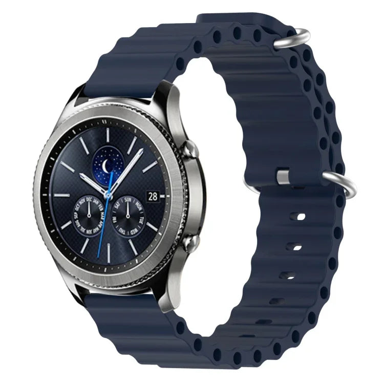 22mm 海洋風矽膠純色錶帶，適用於 Samsung Galaxy Watch3 45mm，適用於 Samsung Galaxy Watch 46mm，適用於 Samsung Gear S3 Classic，適用於 Samsung Gear S3 Frontier