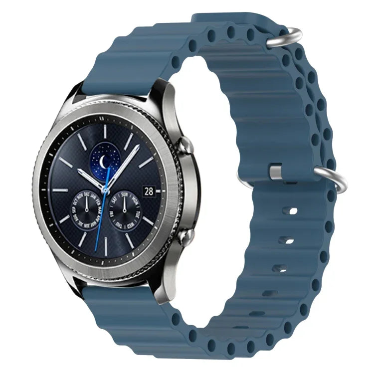 22mm 海洋風矽膠純色錶帶，適用於 Samsung Galaxy Watch3 45mm，適用於 Samsung Galaxy Watch 46mm，適用於 Samsung Gear S3 Classic，適用於 Samsung Gear S3 Frontier