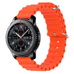 22mm 海洋風矽膠純色錶帶，適用於 Samsung Galaxy Watch3 45mm，適用於 Samsung Galaxy Watch 46mm，適用於 Samsung Gear S3 Classic，適用於 Samsung Gear S3 Frontier