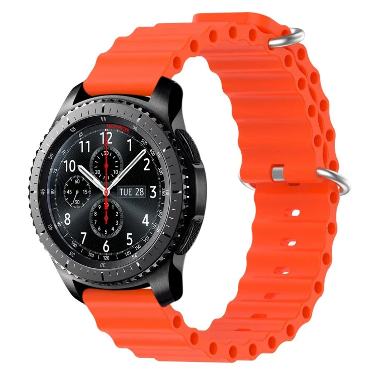 22mm 海洋風矽膠純色錶帶，適用於 Samsung Galaxy Watch3 45mm，適用於 Samsung Galaxy Watch 46mm，適用於 Samsung Gear S3 Classic，適用於 Samsung Gear S3 Frontier