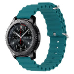 22mm 海洋風矽膠純色錶帶，適用於 Samsung Galaxy Watch3 45mm，適用於 Samsung Galaxy Watch 46mm，適用於 Samsung Gear S3 Classic，適用於 Samsung Gear S3 Frontier