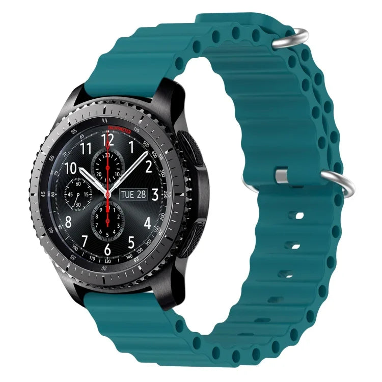 22mm 海洋風矽膠純色錶帶，適用於 Samsung Galaxy Watch3 45mm，適用於 Samsung Galaxy Watch 46mm，適用於 Samsung Gear S3 Classic，適用於 Samsung Gear S3 Frontier
