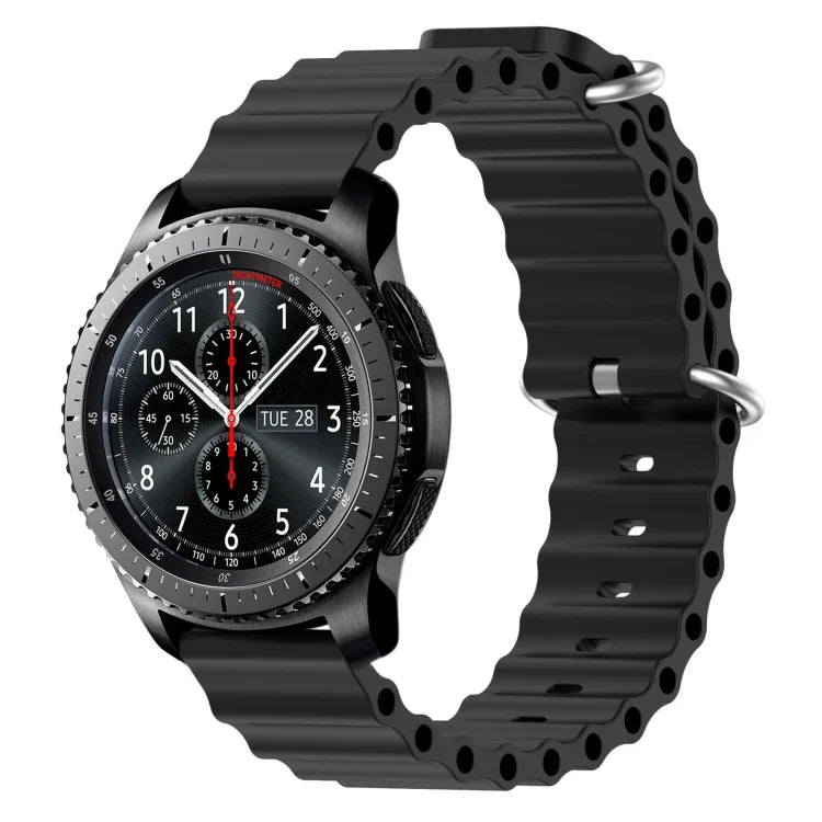22mm 海洋風矽膠純色錶帶，適用於 Samsung Galaxy Watch3 45mm，適用於 Samsung Galaxy Watch 46mm，適用於 Samsung Gear S3 Classic，適用於 Samsung Gear S3 Frontier