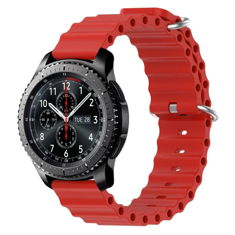 22mm 海洋風矽膠純色錶帶，適用於 Samsung Galaxy Watch3 45mm，適用於 Samsung Galaxy Watch 46mm，適用於 Samsung Gear S3 Classic，適用於 Samsung Gear S3 Frontier