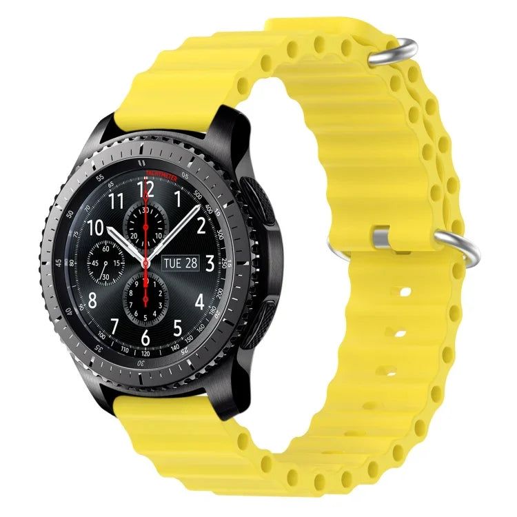 22mm 海洋風矽膠純色錶帶，適用於 Samsung Galaxy Watch3 45mm，適用於 Samsung Galaxy Watch 46mm，適用於 Samsung Gear S3 Classic，適用於 Samsung Gear S3 Frontier