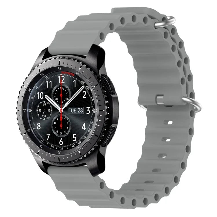 22mm 海洋風矽膠純色錶帶，適用於 Samsung Galaxy Watch3 45mm，適用於 Samsung Galaxy Watch 46mm，適用於 Samsung Gear S3 Classic，適用於 Samsung Gear S3 Frontier