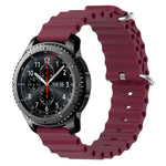 22mm 海洋風矽膠純色錶帶，適用於 Samsung Galaxy Watch3 45mm，適用於 Samsung Galaxy Watch 46mm，適用於 Samsung Gear S3 Classic，適用於 Samsung Gear S3 Frontier