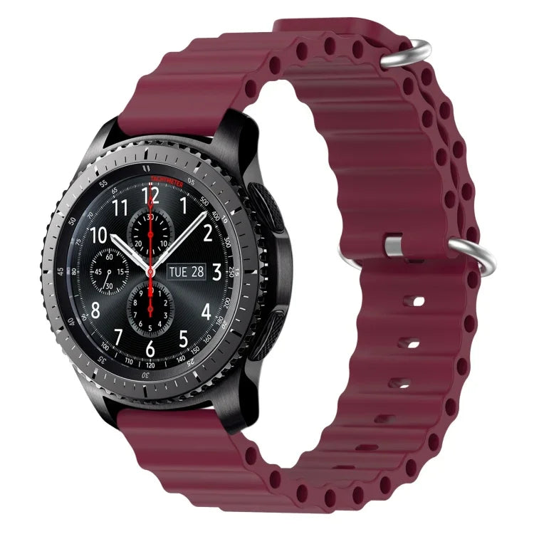 22mm 海洋風矽膠純色錶帶，適用於 Samsung Galaxy Watch3 45mm，適用於 Samsung Galaxy Watch 46mm，適用於 Samsung Gear S3 Classic，適用於 Samsung Gear S3 Frontier