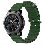 22mm 海洋風矽膠純色錶帶，適用於 Samsung Galaxy Watch3 45mm，適用於 Samsung Galaxy Watch 46mm，適用於 Samsung Gear S3 Classic，適用於 Samsung Gear S3 Frontier