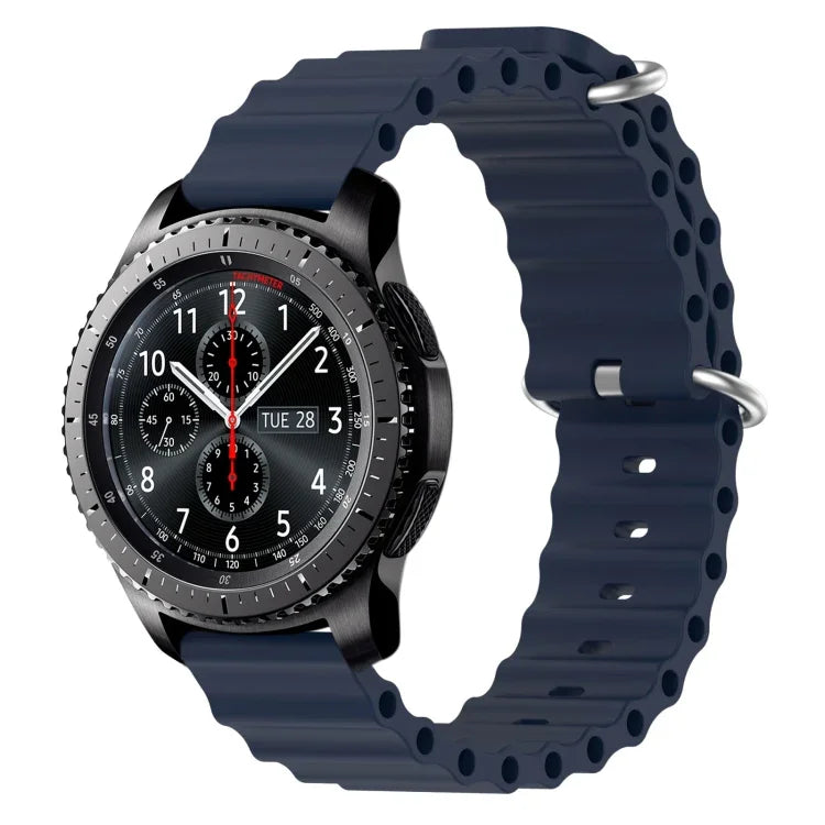 22mm 海洋風矽膠純色錶帶，適用於 Samsung Galaxy Watch3 45mm，適用於 Samsung Galaxy Watch 46mm，適用於 Samsung Gear S3 Classic，適用於 Samsung Gear S3 Frontier