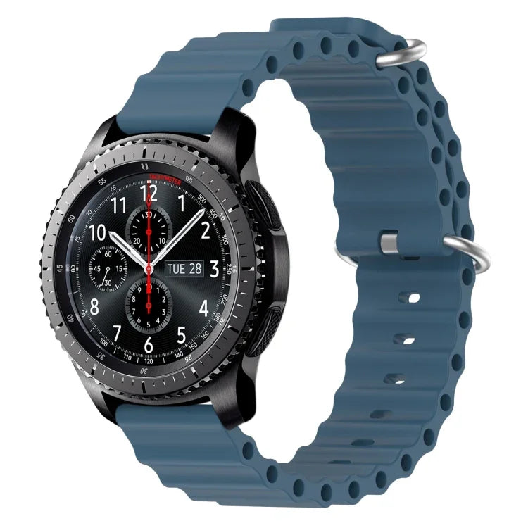 22mm 海洋風矽膠純色錶帶，適用於 Samsung Galaxy Watch3 45mm，適用於 Samsung Galaxy Watch 46mm，適用於 Samsung Gear S3 Classic，適用於 Samsung Gear S3 Frontier