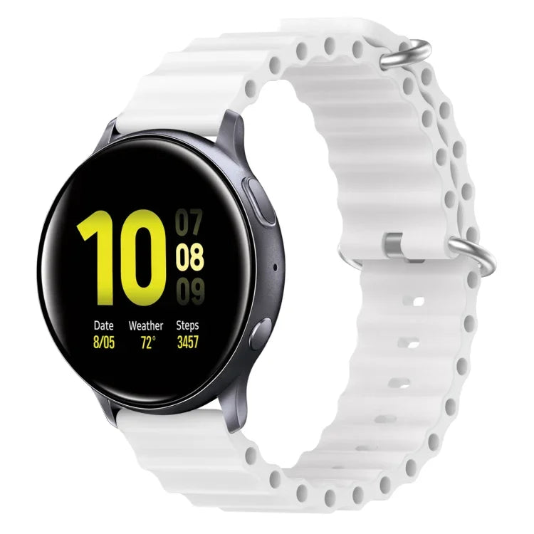 20mm 海洋風格矽膠純色錶帶，適用於 Samsung Galaxy Watch Active 2 44mm，適用於 Samsung Galaxy Watch 42mm