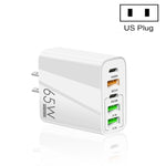 65W 雙 PD Type-C + 3 x USB 多埠充電器，適用手機和平板電腦，美規插頭，美規插頭