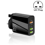 65W 雙 PD Type-C + 3 x USB 多埠充電器，適用手機和平板電腦，英規插頭，英規插頭