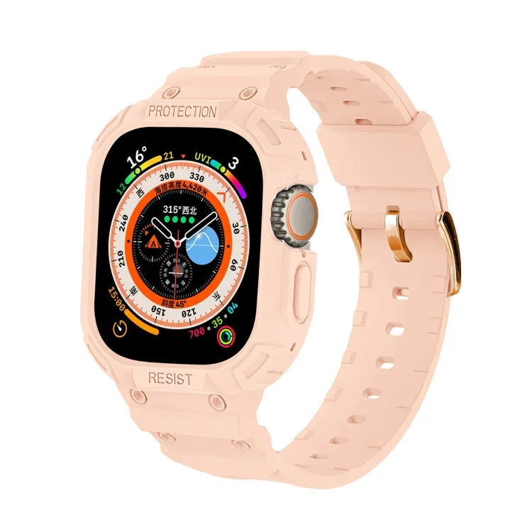適用於 Apple Watch Ultra 3 / 2 / 1 49mm JUNSUNMAY 一體成型 TPU 保護殼可調節彈性錶帶