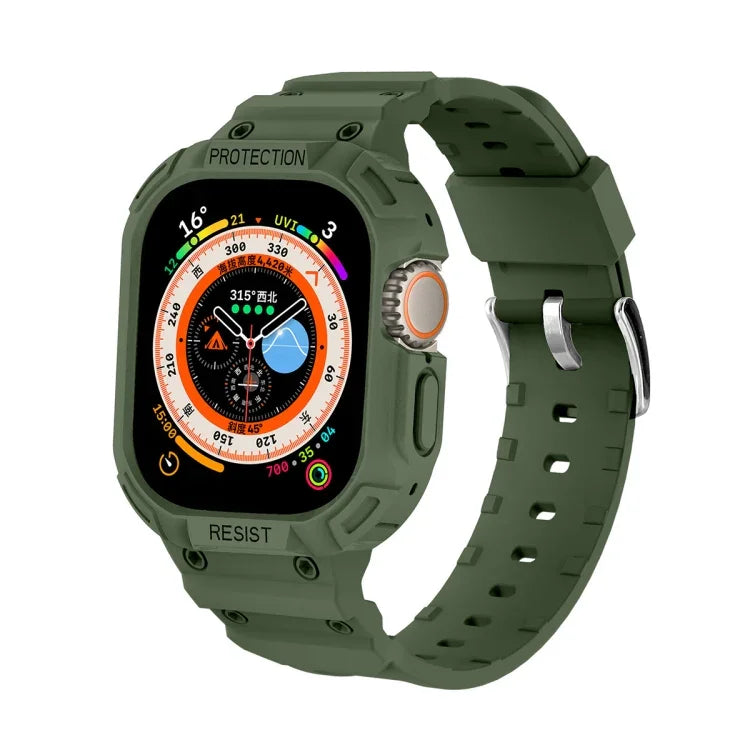 適用於 Apple Watch Ultra 3 / 2 / 1 49mm JUNSUNMAY 一體成型 TPU 保護殼可調節彈性錶帶